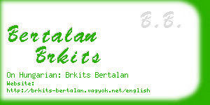 bertalan brkits business card